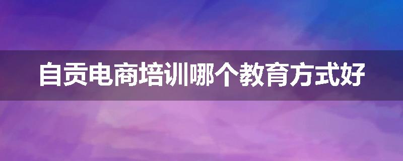 自贡电商培训哪个教育方式好