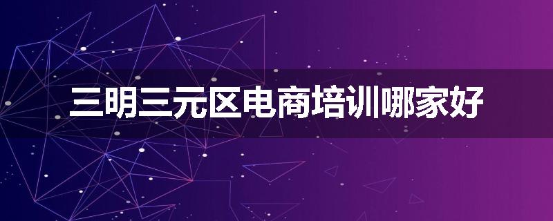 三明三元区电商培训哪家好