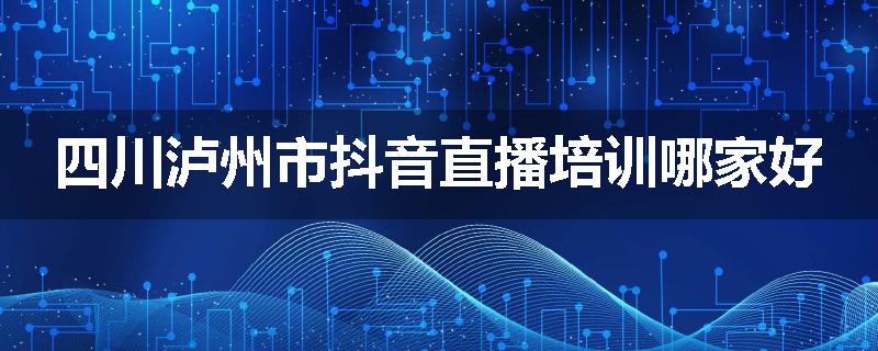 四川泸州市抖音直播培训哪家好