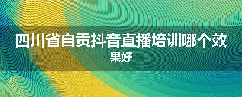 四川省自贡抖音直播培训哪个效果好