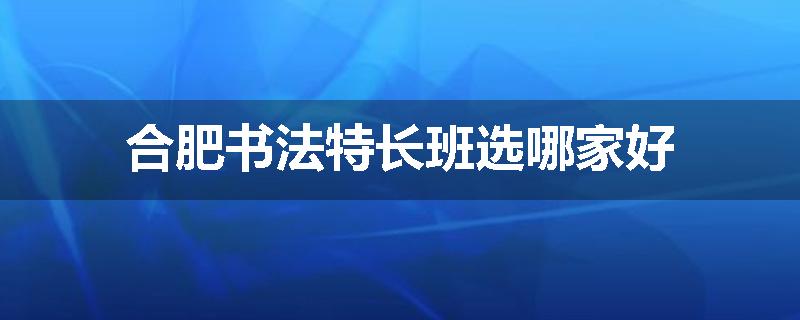 合肥书法特长班选哪家好