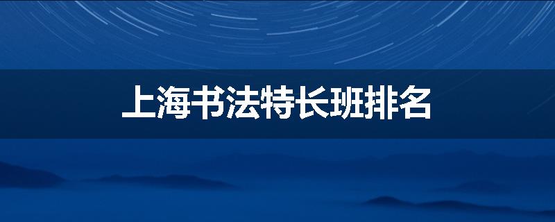 上海书法特长班排名