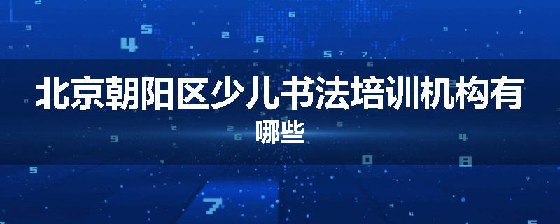北京朝阳区少儿书法培训机构有哪些