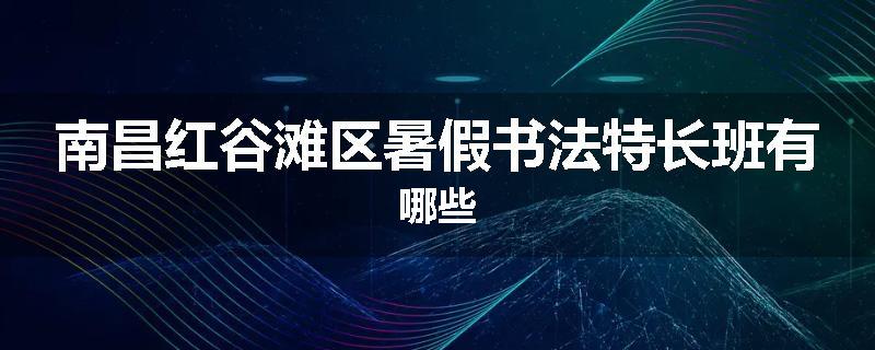 南昌红谷滩区暑假书法特长班有哪些