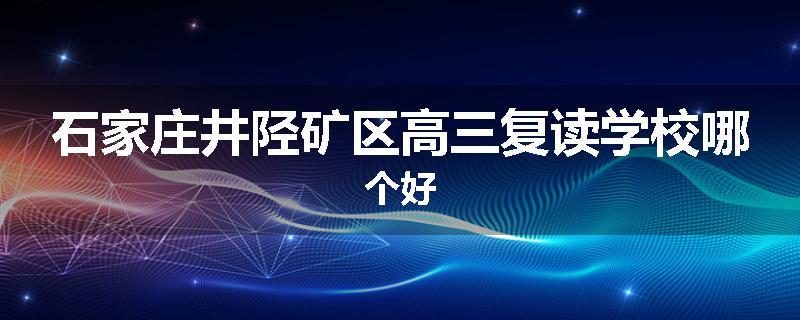 石家庄井陉矿区高三复读学校哪个好