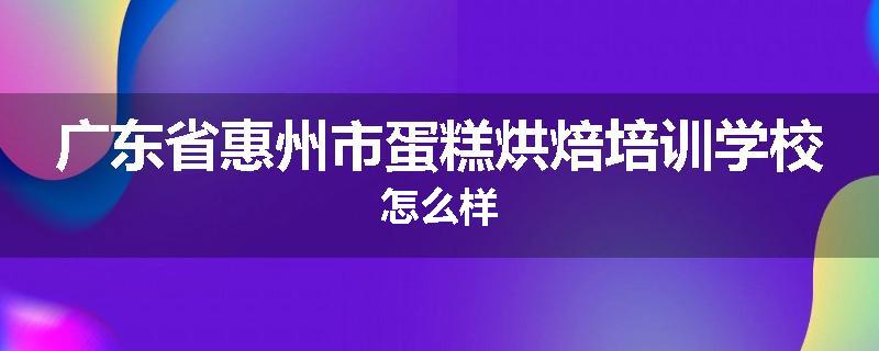 广东省惠州市蛋糕烘焙培训学校怎么样