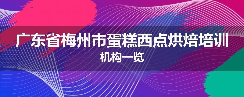 广东省梅州市蛋糕西点烘焙培训机构一览
