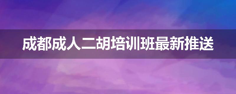 成都成人二胡培训班最新推送