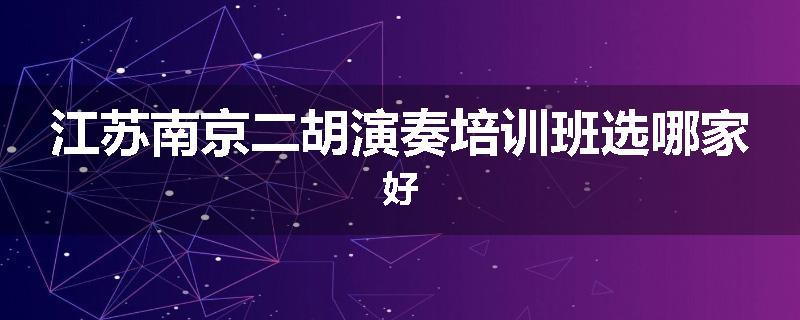 江苏南京二胡演奏培训班选哪家好