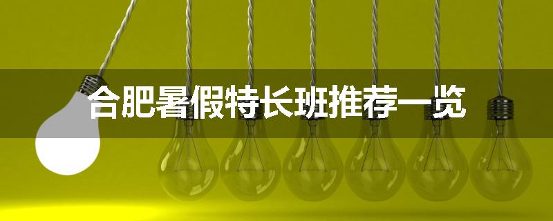 合肥暑假特长班推荐一览
