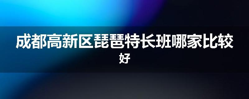 成都高新区琵琶特长班哪家比较好