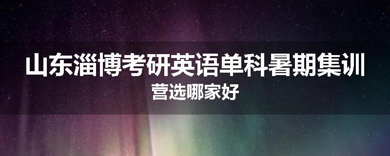 山东淄博考研英语单科暑期集训营选哪家好