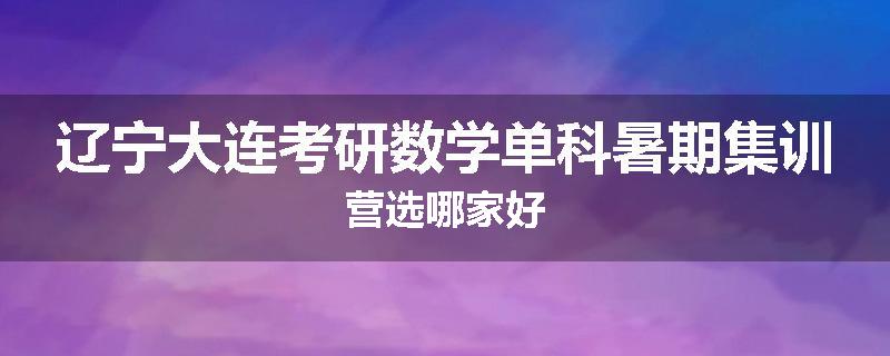 辽宁大连考研数学单科暑期集训营选哪家好