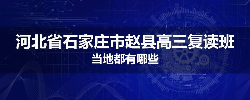 河北省石家庄市赵县高三复读班当地都有哪些