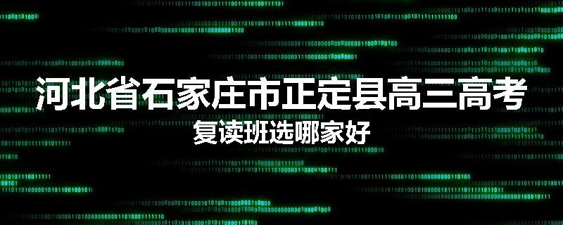 河北省石家庄市正定县高三高考复读班选哪家好