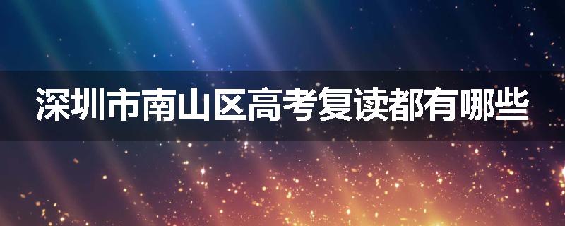 深圳市南山区高考复读都有哪些