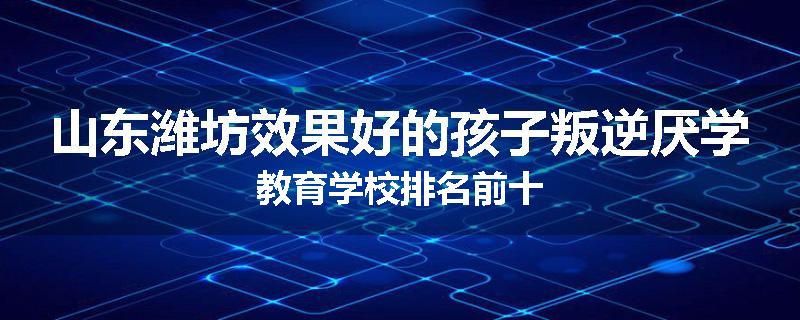 山东潍坊效果好的孩子叛逆厌学教育学校排名前十