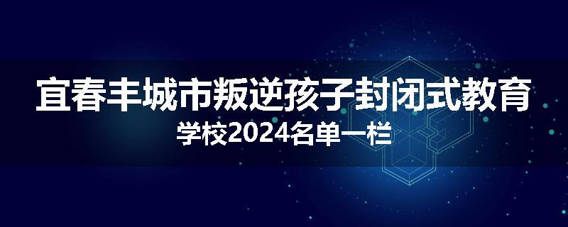 宜春丰城市叛逆孩子封闭式教育学校2024名单一栏