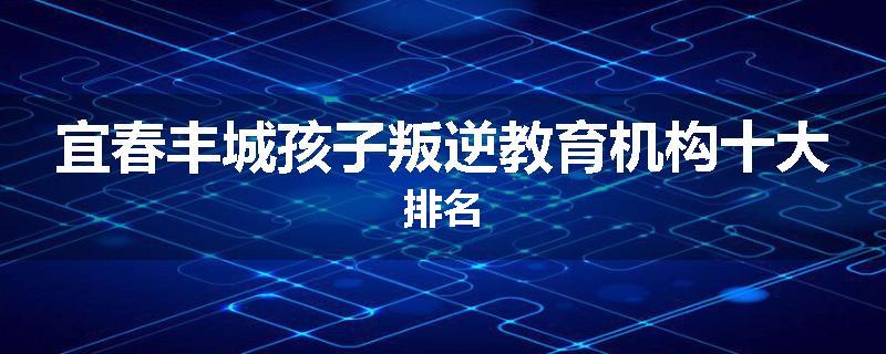 宜春丰城孩子叛逆教育机构十大排名