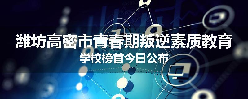 潍坊高密市青春期叛逆素质教育学校榜首今日公布