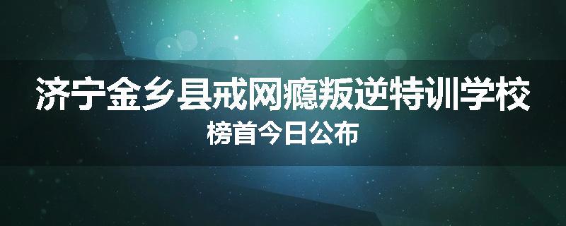 济宁金乡县戒网瘾叛逆特训学校榜首今日公布