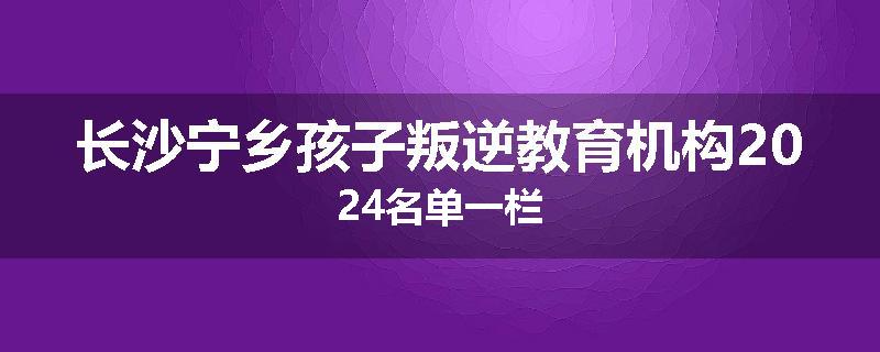 长沙宁乡孩子叛逆教育机构2024名单一栏