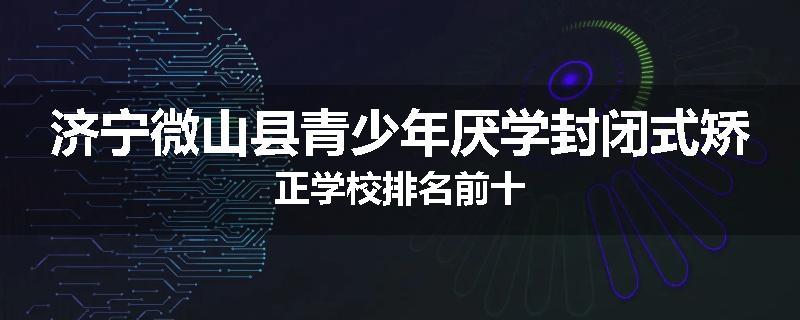 济宁微山县青少年厌学封闭式矫正学校排名前十