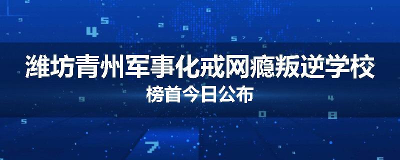 潍坊青州军事化戒网瘾叛逆学校榜首今日公布