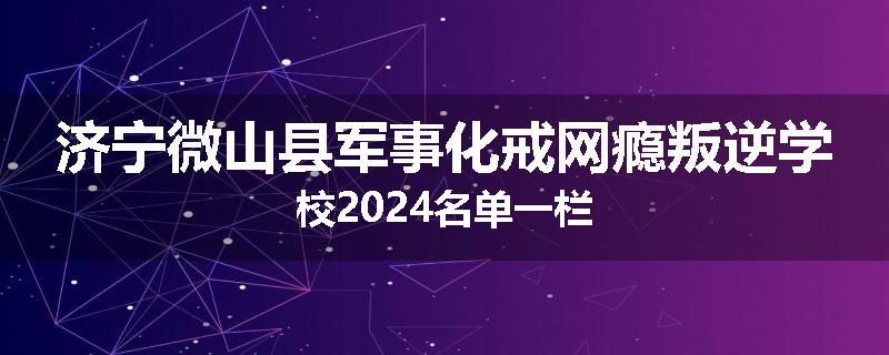 济宁微山县军事化戒网瘾叛逆学校2024名单一栏