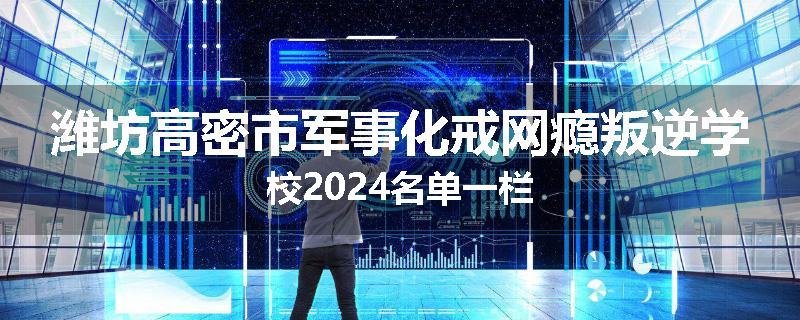 潍坊高密市军事化戒网瘾叛逆学校2024名单一栏