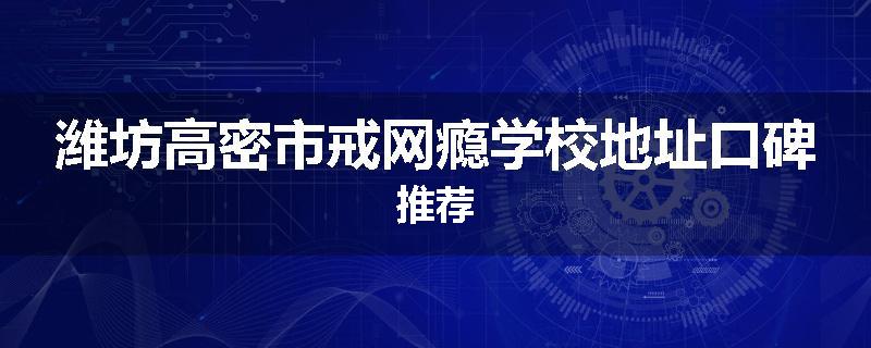 潍坊高密市戒网瘾学校地址口碑推荐