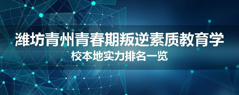 潍坊青州青春期叛逆素质教育学校本地实力排名一览