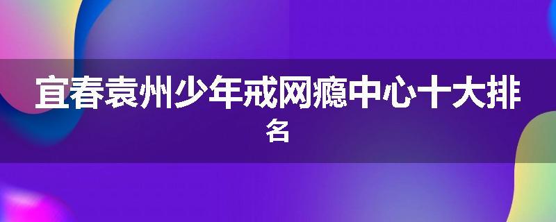 宜春袁州少年戒网瘾中心十大排名