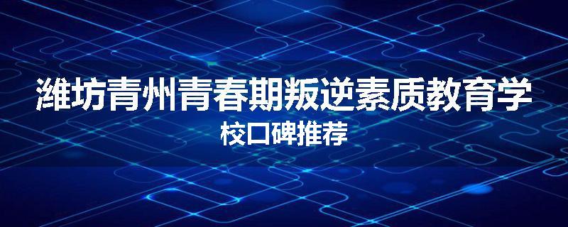 潍坊青州青春期叛逆素质教育学校口碑推荐