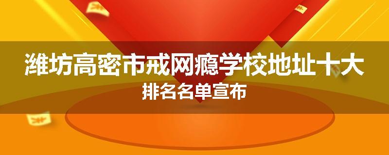 潍坊高密市戒网瘾学校地址十大排名名单宣布