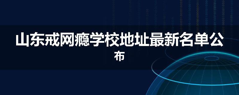山东戒网瘾学校地址最新名单公布