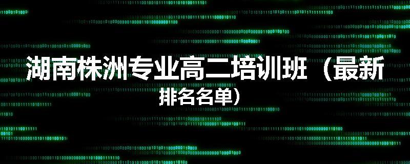湖南株洲专业高二培训班（最新排名名单）