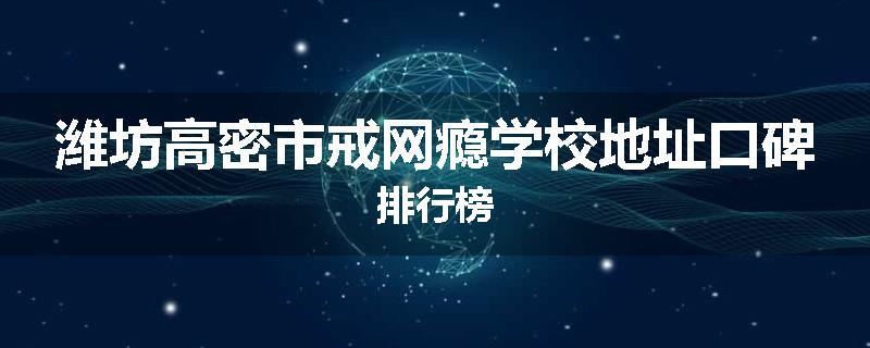 潍坊高密市戒网瘾学校地址口碑排行榜