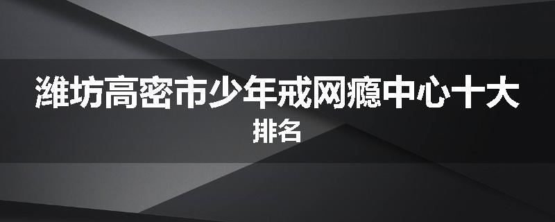 潍坊高密市少年戒网瘾中心十大排名