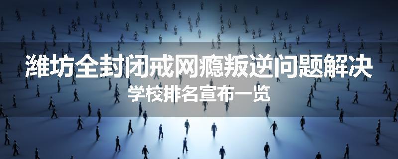 潍坊全封闭戒网瘾叛逆问题解决学校排名宣布一览