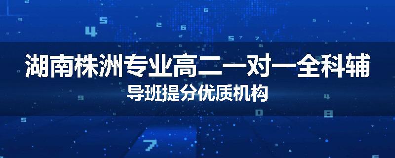 湖南株洲专业高二一对一全科辅导班提分优质机构