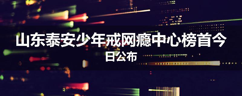 山东泰安少年戒网瘾中心榜首今日公布