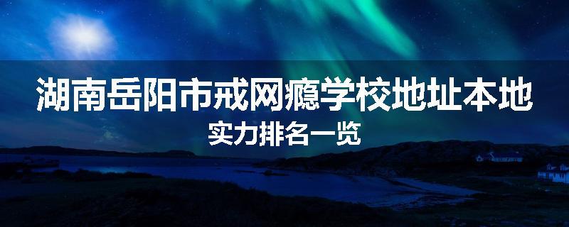 湖南岳阳市戒网瘾学校地址本地实力排名一览