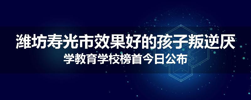 潍坊寿光市效果好的孩子叛逆厌学教育学校榜首今日公布