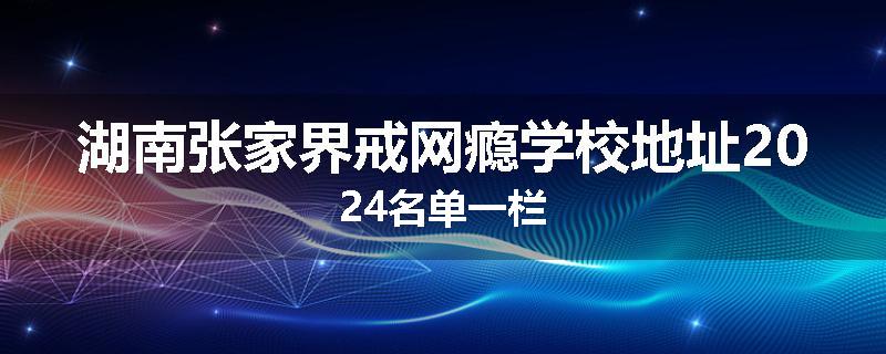 湖南张家界戒网瘾学校地址2024名单一栏