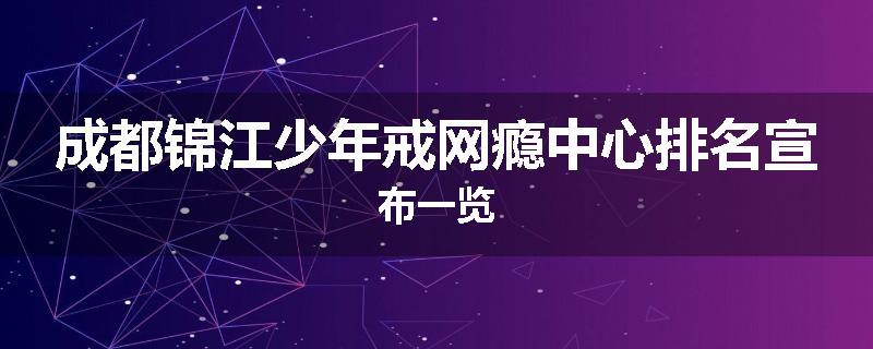成都锦江少年戒网瘾中心排名宣布一览