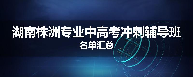 湖南株洲专业中高考冲刺辅导班名单汇总