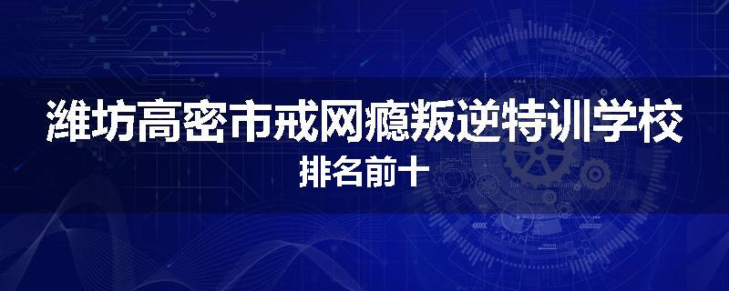 潍坊高密市戒网瘾叛逆特训学校排名前十
