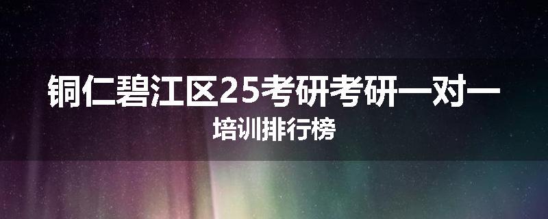 铜仁碧江区25考研考研一对一培训排行榜