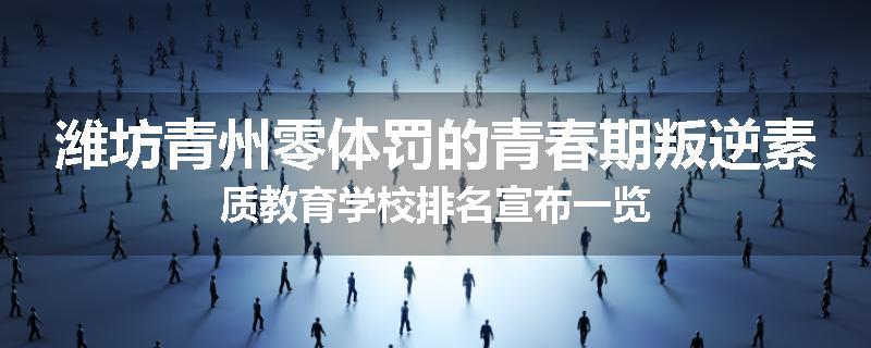 潍坊青州零体罚的青春期叛逆素质教育学校排名宣布一览